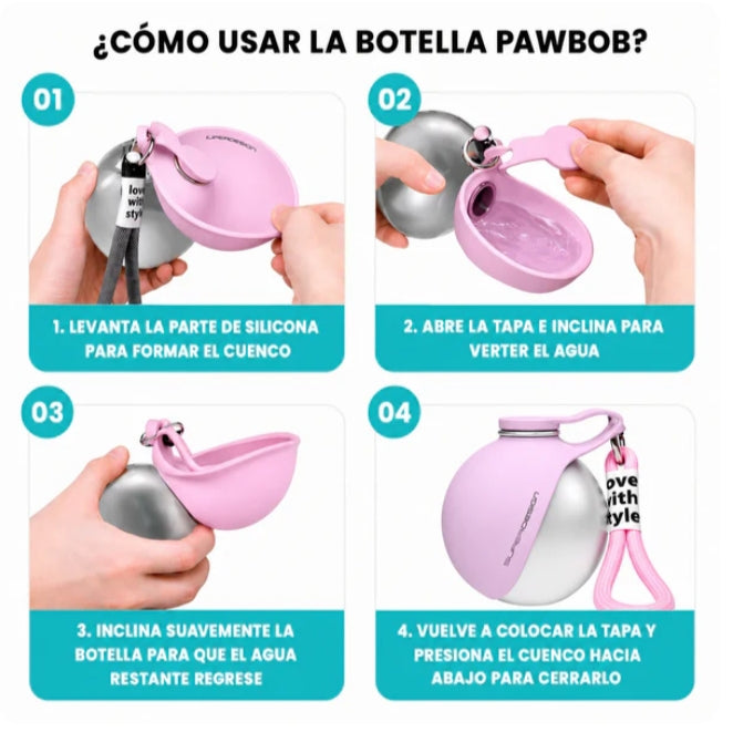 🐶 AquaBola™ | Botella Portátil Antiderrames para Perros