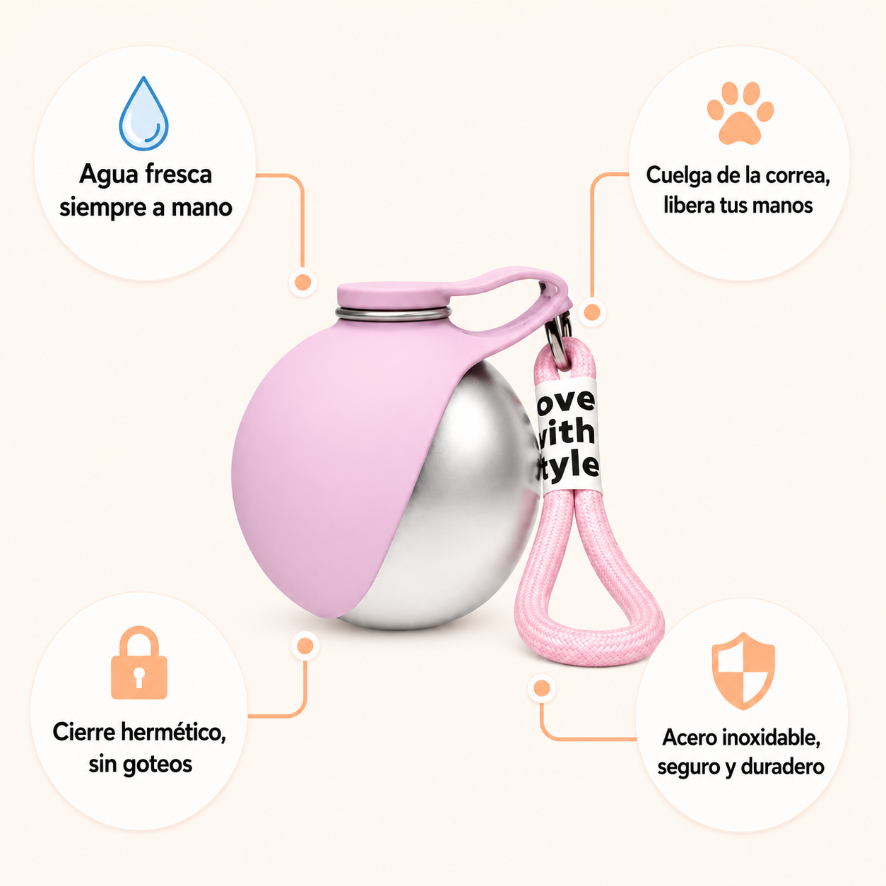🐶 AquaBola™ | Botella Portátil Antiderrames para Perros